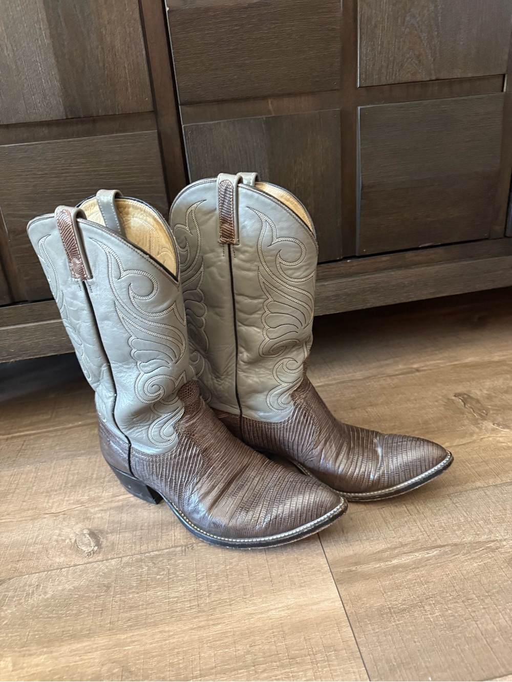Dan Post Two-Tone Brown and Gray Western Cowboy Boots
